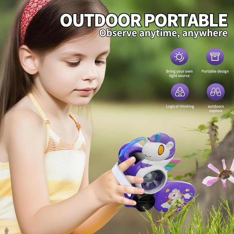 WSDMIC 1600X Handheld Microscope for Kids 2" IPS Screen Kit Mini Pocket Digital Microscopes STEM Science with Slides Photo Video Rechargeable Portable Scope Gift for Ages 6-12 (Purple) - Image 2